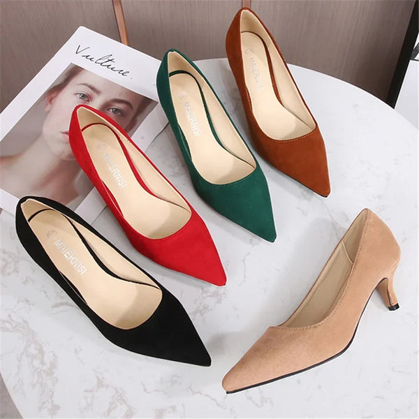 Elegant Pointed Toe Kitten Heels for Women - Chic and Stylish Pumps