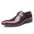 Men Pointed Toe Leather Shoes Slip On Low Heel Footwear