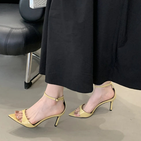 Pointed Toe Ankle Strap Gladiator Heels For Women Sandal