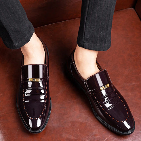 Men's Classic Patent Leather Dress Shoes for Formal Office and Party Business Oxfords