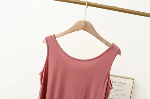 Plus Size Women's Modal O-Neck Tank Tops - Summer Casual Sleeveless T-Shirts for XL to 6XL - Thin Loose Solid Color Camisole for Everyday Wear