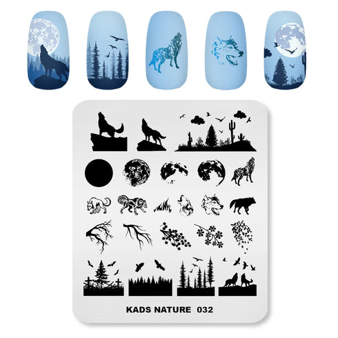 Nature-Inspired Nail Art Stamping Plate - Stainless Steel DIY Manicure Tool with Leaf and Umbrella Patterns for Stunning Nail Designs