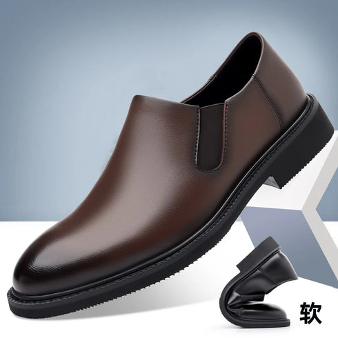 Stylish Men's Oxford Dress Shoes for Business, Weddings, and Office Wear - Elegant Genuine Leather Slip-On Loafers for Casual Occasions