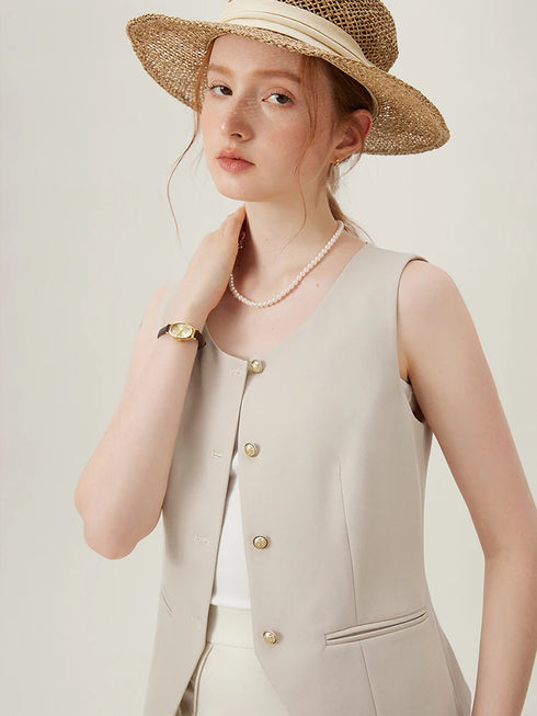 Elegant Women's Blazer Suit Jacket Set for Office Ladies - Formal Vest and Skirt Ensemble for Spring/Summer 24FS11075