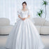 Vintage Princess Wedding Dress Satin Gown with Beading Plus Size