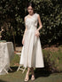 Bridesmaid Dress Floor Length Jersey Gown With Ruched Bow Sweetheart Neckline For Wedding Party Dress