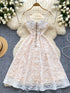 Women Sexy Hollow Out Party Club Embroidery Dress Evening Strap Splicing Vestidos
