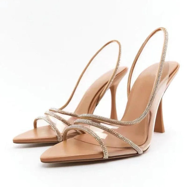 Thin Heel Fairy Style Hollow Pointed Open Toe Sandals