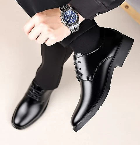 Leather Shoes for Men Casual Derby Square Toe Business Style