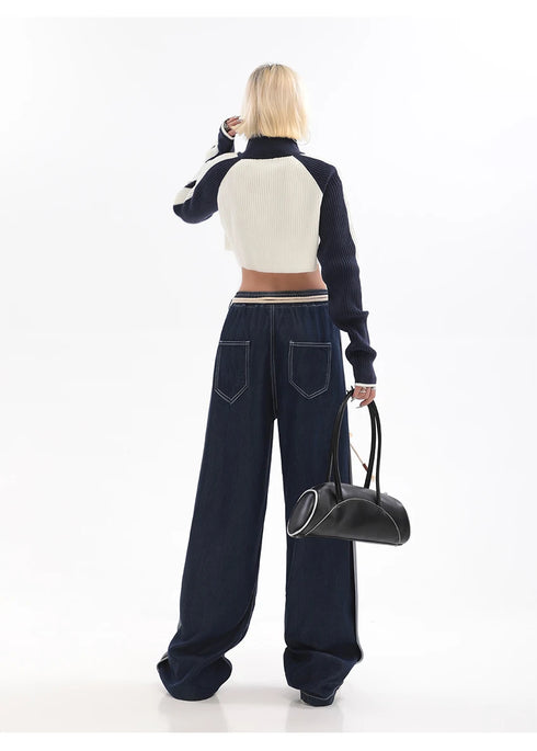 Womens Baggy Denim Jeans - High Waist Straight Leg Streetwear Trousers for Effortless Fall Outfits with Jeans, Perfect for Any Season