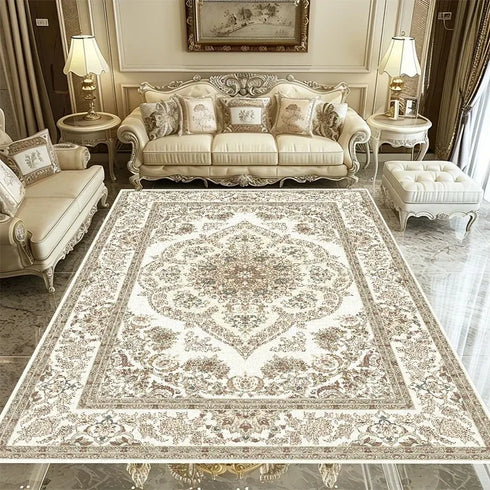 European Retro Area Rug for Living Room Hallway Bedroom Lounge Non-Slip Mat