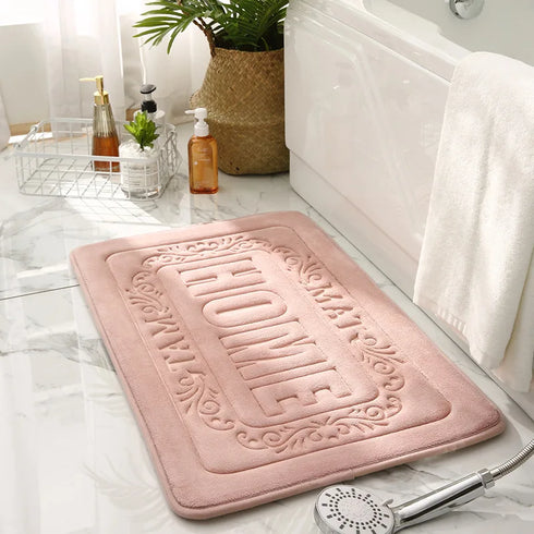 Rectangle Bath Mat Non-Slip Foam Rug for Bathroom and Kitchen