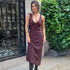 Floral Printed Women Tank Dress Slim Fit Deep V Neck Elegant Streetwear