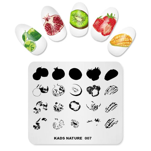 Nature-Inspired Nail Art Stamping Plate - Stainless Steel DIY Manicure Tool with Leaf and Umbrella Patterns for Stunning Nail Designs