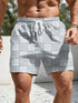 Men's Resort 3DPrinted Checkered Pattern Board Shorts for Beach