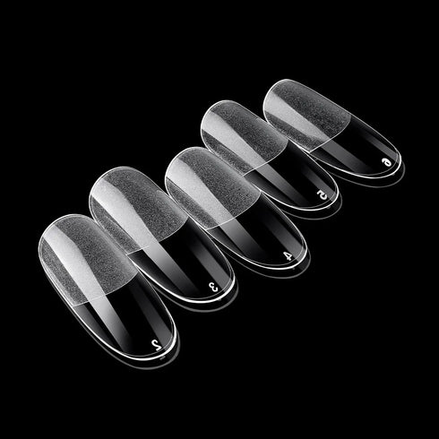 120Pcs Clear Frosted Stiletto, Almond, and Square Fake Nails - Full Coverage Gel X Coffin Manicure Tips for Stunning Autumn Nails