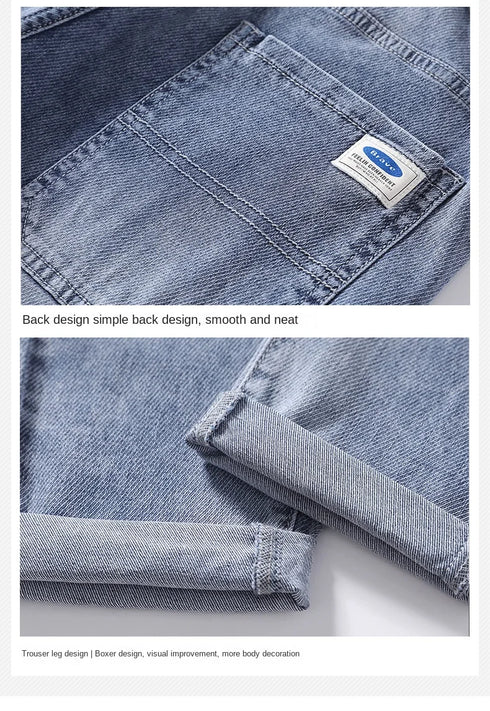 Korean Street Luxury Work Pants Men's Jogger Jeans Denim Wear