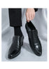 Leather Men's Elevator Oxford Dress Shoes for Wedding and Business Occasions