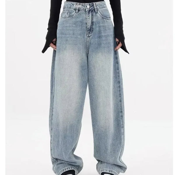 Ins Style High-Waist Wide-Leg Jeans Women's Fashion