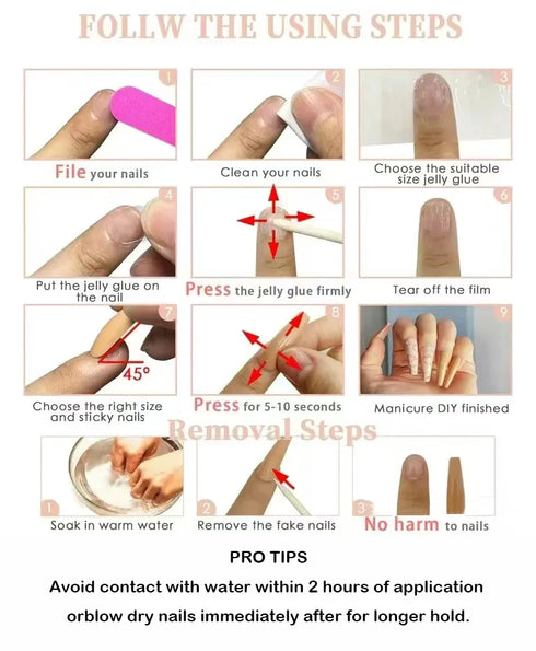 24-Piece Medium Long Press-On Acrylic Nails with French Tip Design - Fun Clown Removable Fake Nails for Parties, Adhesive Wear for Trendy Nail Art