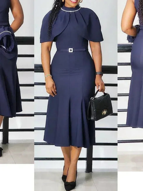 Elegant Church Dresses for Women Mermaid Cap Sleeves Modest Gowns