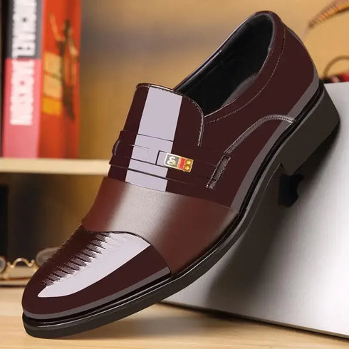 Elegant Men's Formal Oxfords - Slip-On Leather Loafers for Business, Weddings, and Parties - Comfortable Casual Shoes for Every Occasion