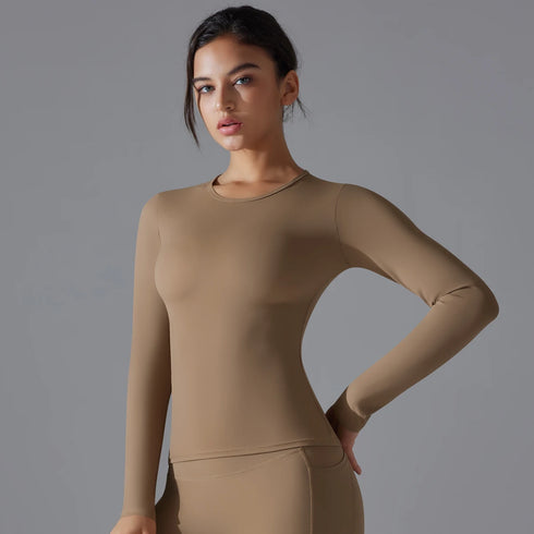 Yoga Shirts for Women Long Sleeve Winter Fitness Running Gym Workout Dry Fit Breathable Sports Top