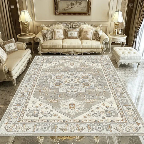 European Retro Area Rug for Living Room Hallway Bedroom Lounge Non-Slip Mat
