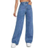 Baggy Straight Jeans For Women High Waisted Retro Style Flare Denim Pants Jeans Casual