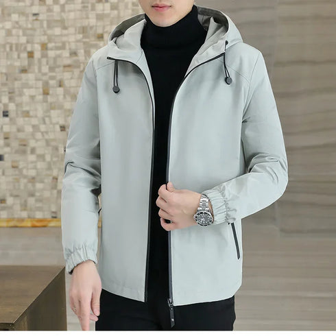 Comfortable and Stylish Men’s Fleece Lined Casual Windbreaker Jacket - Perfect for Autumn and Winter Outdoor Adventures