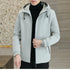 Comfortable and Stylish Men’s Fleece Lined Casual Windbreaker Jacket - Perfect for Autumn and Winter Outdoor Adventures