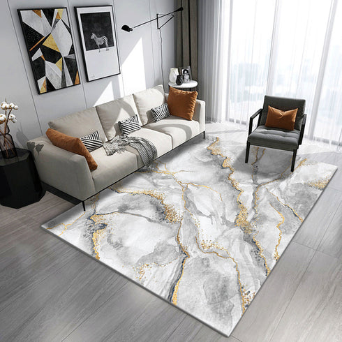 Modern Abstract Marble Area Rug for Living Room and Bedroom Decor