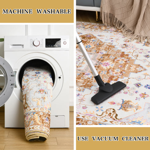 Retro Living Room Decoration Carpet Nordic Style Area Rug for Bedroom Non-Slip Mat