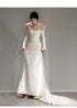 Long Sleeved Light Wedding Dress Elegant Off The Shoulder Mermaid Gown