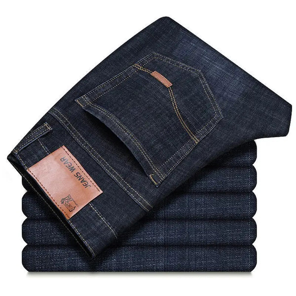 Denim Trousers For Men Straight Fit Business Casual Jeans