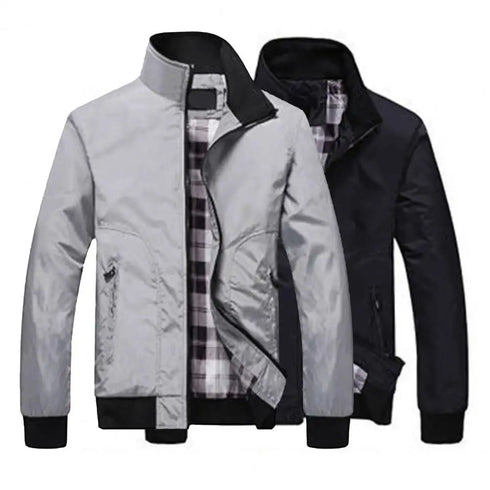 Stylish Men's Spring Jacket with Elastic Cuffs - Versatile Casual Outdoor Coat for Autumn Mountaineering Adventures