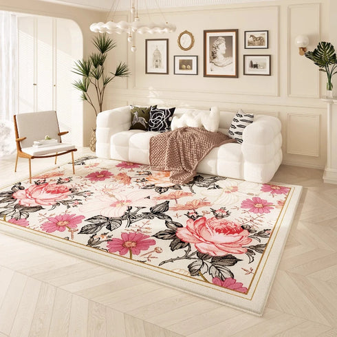 French Style Bedroom Decor Plush Carpet Soft Floor Mat for Living Room and Study