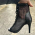 Sexy High Heels Hollow Mesh Sandals for Summer Fashion Comfort Peep Toe Stilettos Jazz Dance Female Shoes Plus Size