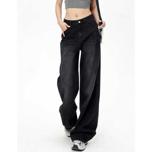 High Waist Jeans For Women Retro Straight Leg Denim Jeans Casual Trousers Soft Stretch Fit Everyday Wear