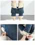 Women's Winter Fleece Warm Jeans Retro Slim Straight Denim Pants