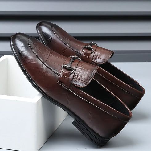 Stylish Men's Genuine Leather Pointed Loafers for Summer - Comfortable, Breathable Casual Shoes Perfect for Spring and Autumn Occasions