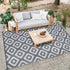 Outdoor Plastic Straw Rug Modern Geometric Waterproof Reversible Mat for Patio Porch Backyard Picnic