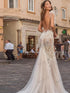 Elegant Wedding Dresses Vintage Mermaid Lace Appliques Backless Robes