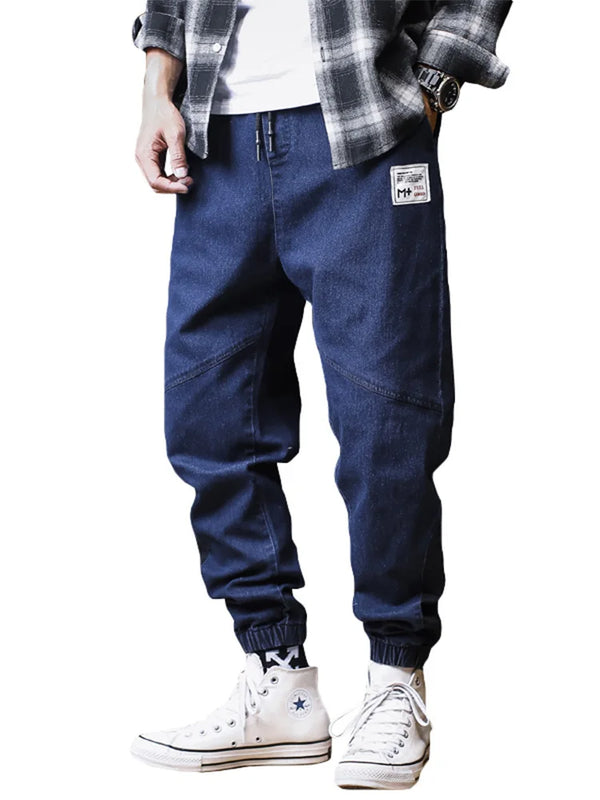 Plus Size Jeans Men Loose Joggers Harem Cargo Pants Denim Trousers