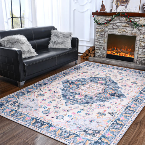 Retro Living Room Decoration Carpet Nordic Style Area Rug for Bedroom Non-Slip Mat