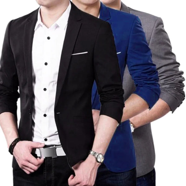 Spring Autumn Fashion Men Slim Formal Blazer Jacket Coat