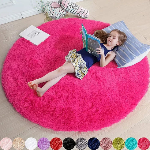 Plush Round Rug Mat for Living Room and Bedroom Home Decor