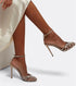 Glamorous Crystal-Embellished Gladiator Sandals with Ankle Strap and Stiletto Heels for Elegant Evening Wear