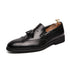 Luxury Black Low Heeled Tassels Loafers for Men Business Dress Shoes
