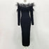 Feather Maxi Dress For Parties And Weddings Elegant Silhouette With Feathers Wedding Dress